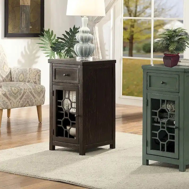 Emma Transitional 18-inch Solid Wood 1-Drawer Side Table by Furniture of America 15