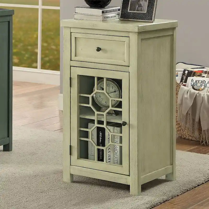 Emma Transitional 18-inch Solid Wood 1-Drawer Side Table by Furniture of America