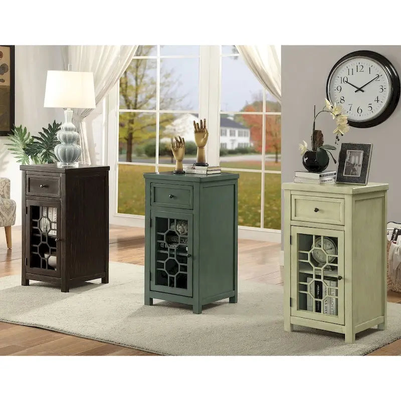 Tavolino Emma Transitional da 45,7 cm in Legno Massiccio con 1 Cassetto di Furniture of America