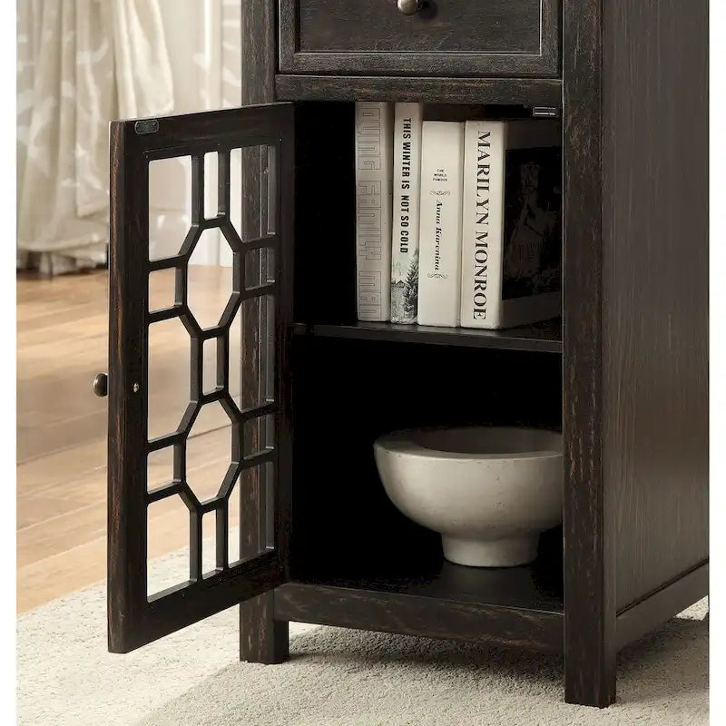 Emma Transitional 18-inch Solid Wood 1-Drawer Side Table by Furniture of America 8