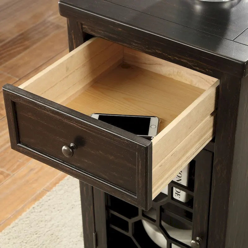 Emma Transitional 18-inch Solid Wood 1-Drawer Side Table by Furniture of America 9