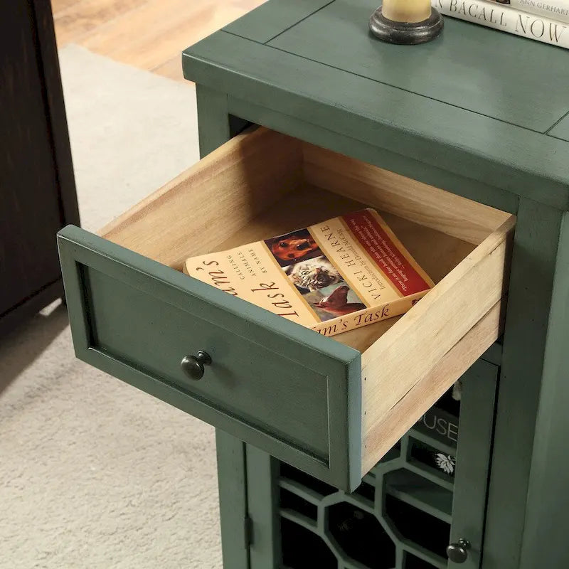 Emma Transitional 18-inch Solid Wood 1-Drawer Side Table by Furniture of America 13