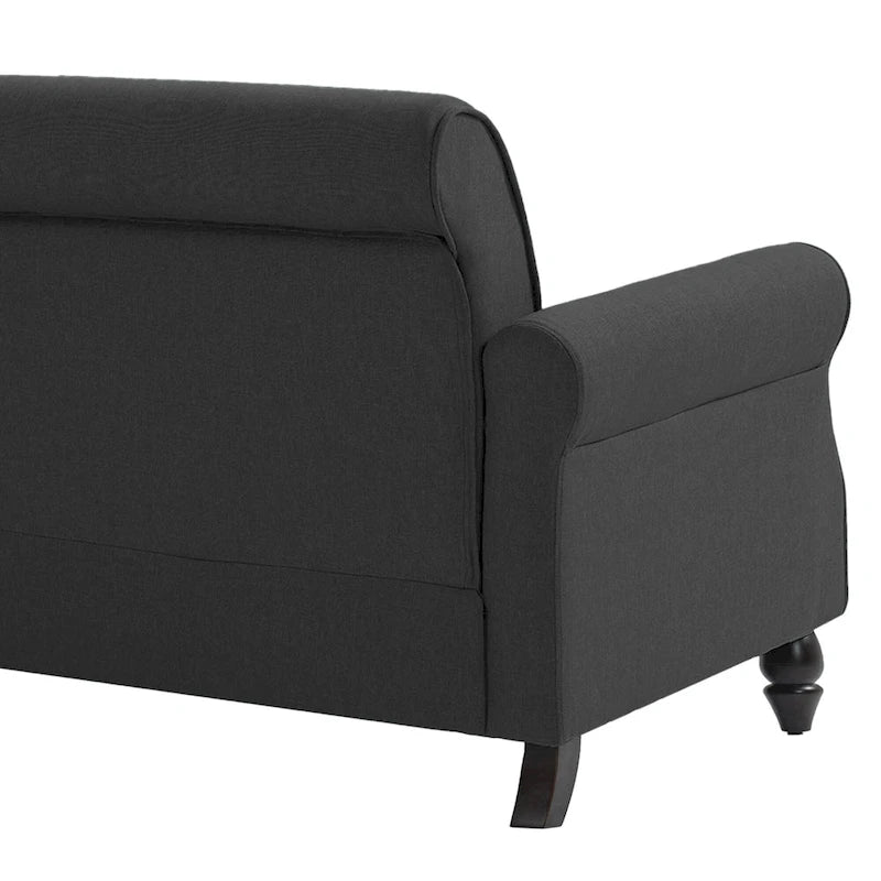 Divanetto da 73 pollici con braccioli arrotolati, rivestito in tessuto, con borchie decorative 8