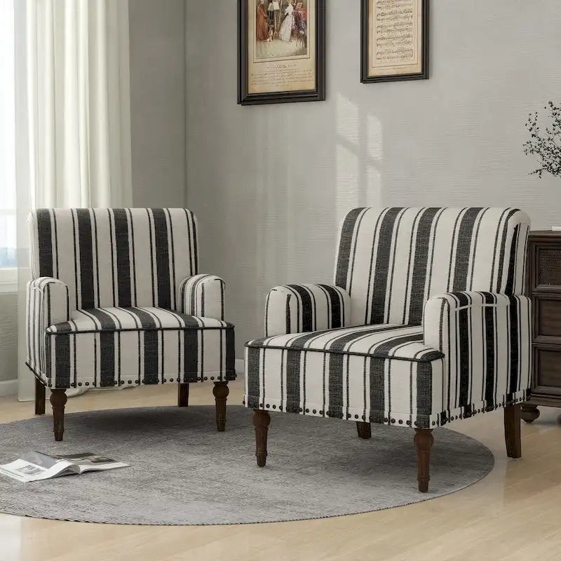 Poltrone moderne a righe con braccioli 4