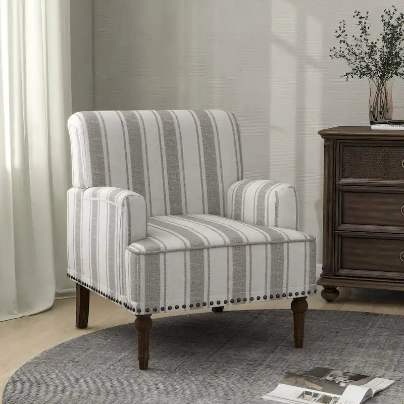 Poltrone moderne a righe con braccioli 6