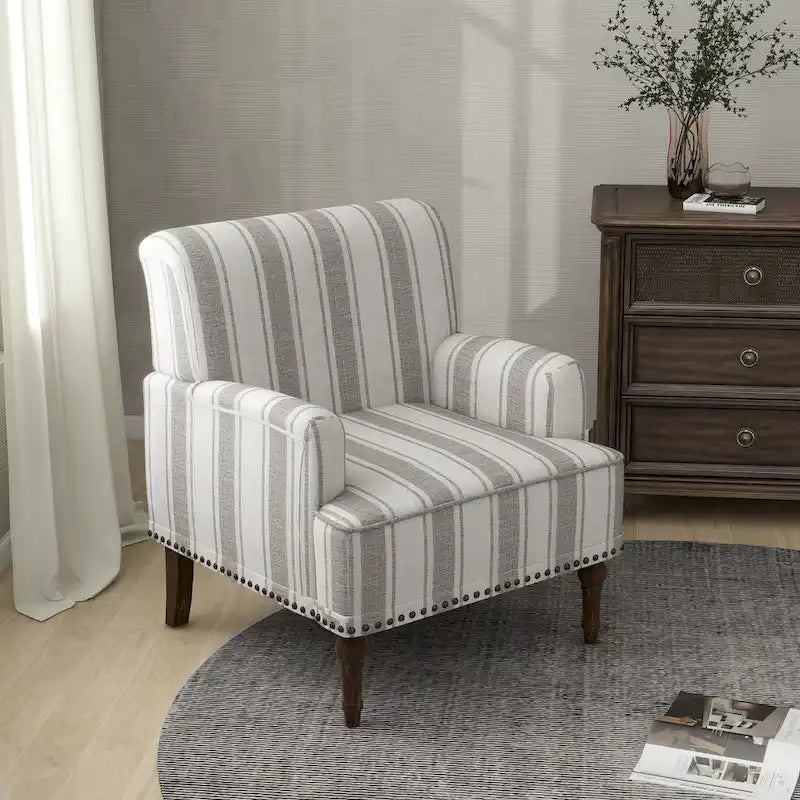 Poltrone moderne a righe con braccioli 7