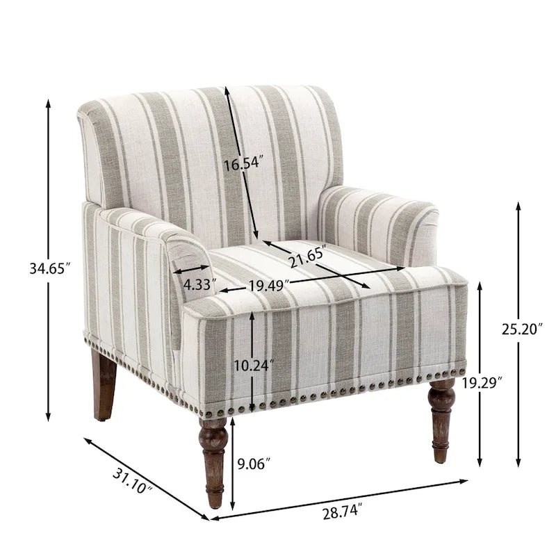 Poltrone moderne a righe con braccioli 15