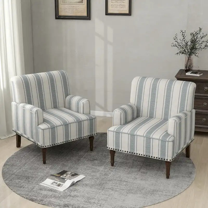 Poltrone moderne a righe con braccioli 24