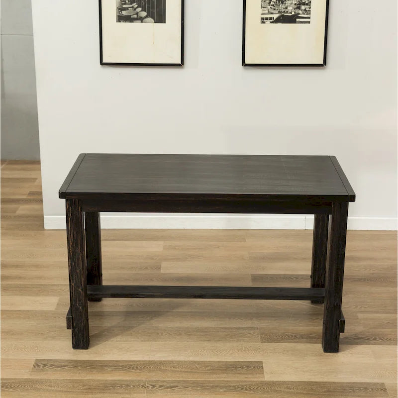 Roundhill Furniture Leviton Counter Height Antique Black Finished Wood 5-piece Dining Set 3