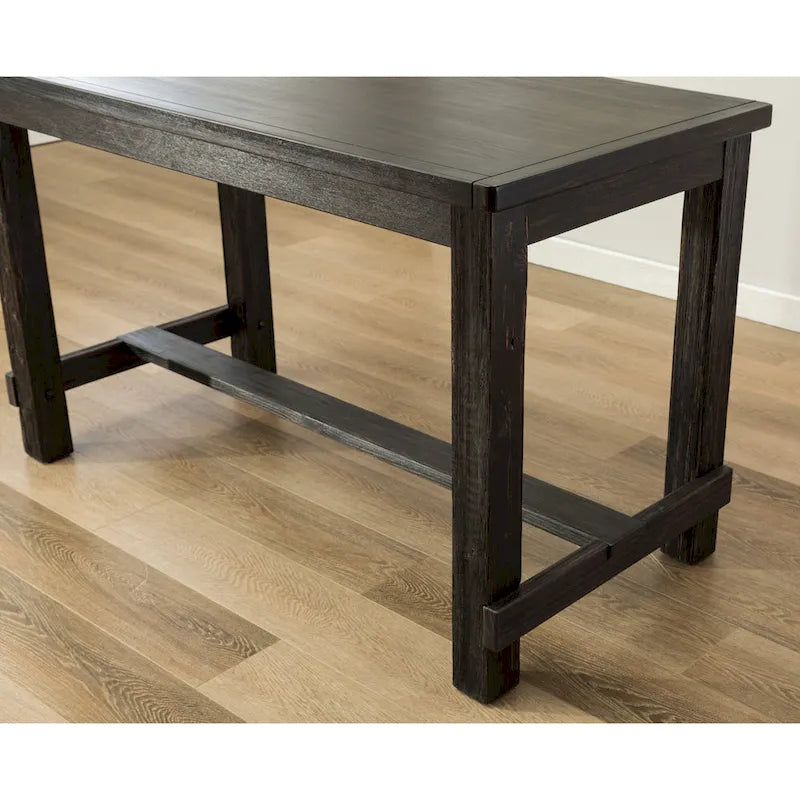 Roundhill Furniture Leviton Counter Height Antique Black Finished Wood 5-piece Dining Set 4