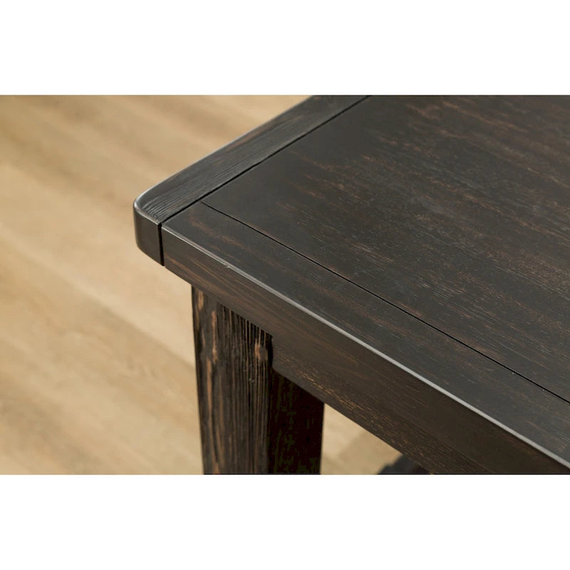 Roundhill Furniture Leviton Counter Height Antique Black Finished Wood 5-piece Dining Set 5