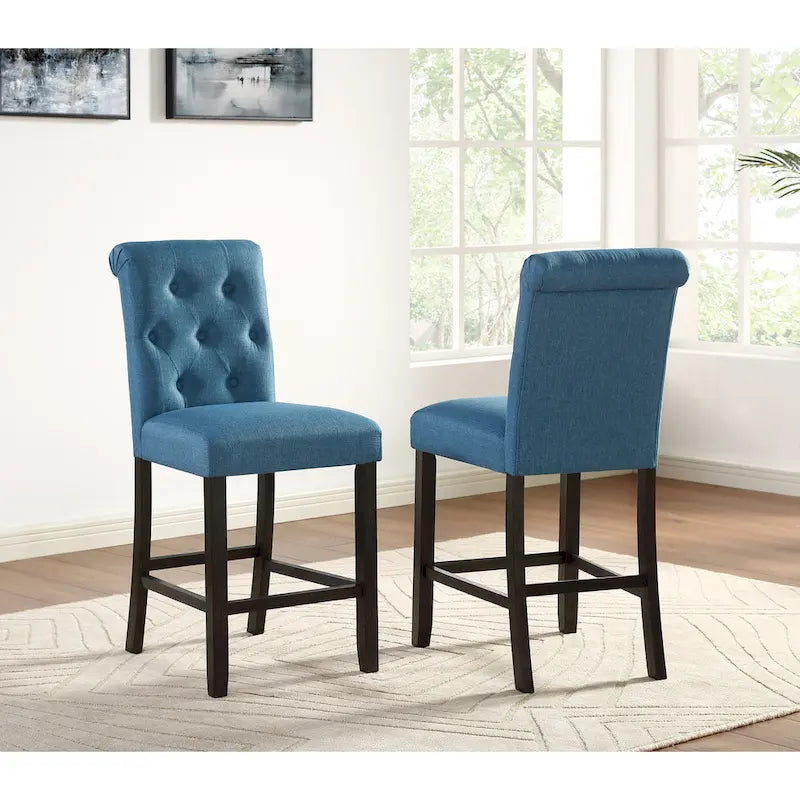 Roundhill Furniture Leviton Counter Height Antique Black Finished Wood 5-piece Dining Set 7