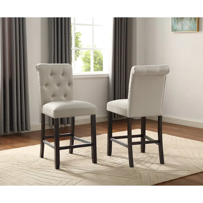 Roundhill Furniture Leviton Counter Height Antique Black Finished Wood 5-piece Dining Set 11