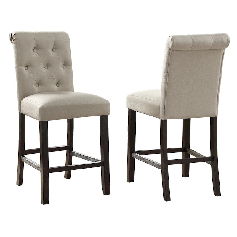 Roundhill Furniture Leviton Counter Height Antique Black Finished Wood 5-piece Dining Set 13