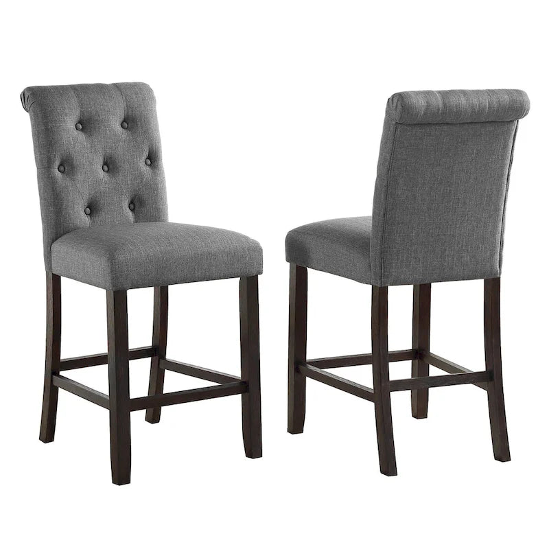 Roundhill Furniture Leviton Counter Height Antique Black Finished Wood 5-piece Dining Set 17