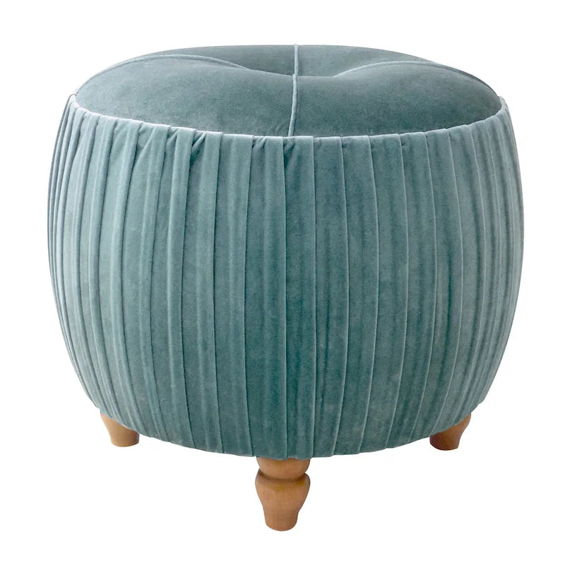 Helena Velvet Small Round Ottoman 3
