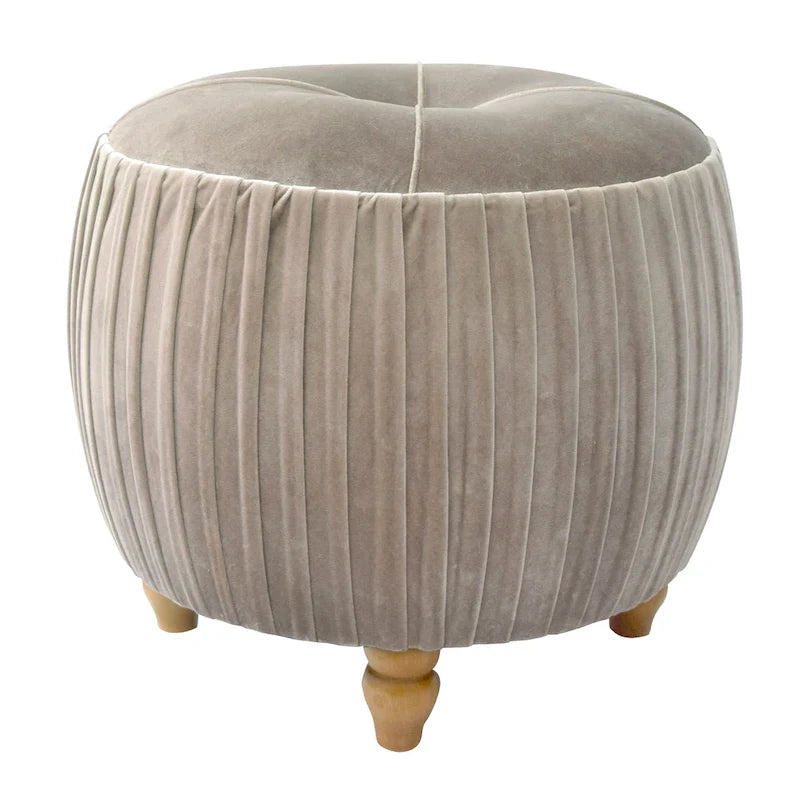 Helena Velvet Small Round Ottoman 8
