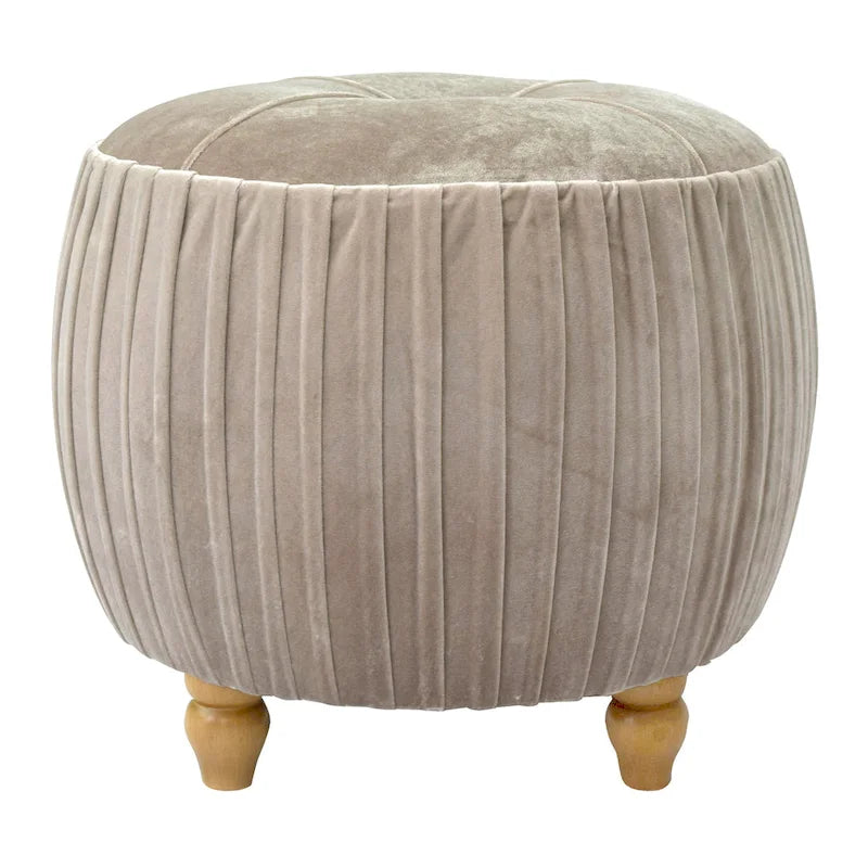 Helena Velvet Small Round Ottoman 9