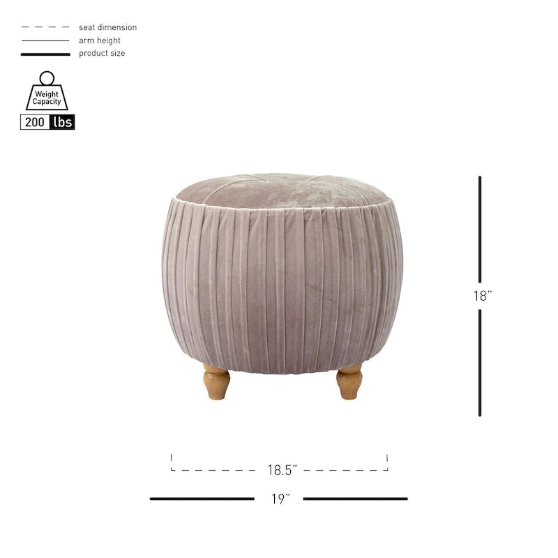 Helena Velvet Small Round Ottoman 11