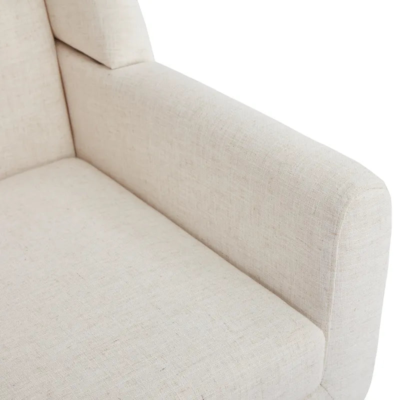 HUIMO Fabric Arm Chair Accent Chair and Ottoman Set Grey/ Beige/ Blue/ Dark Teal 7