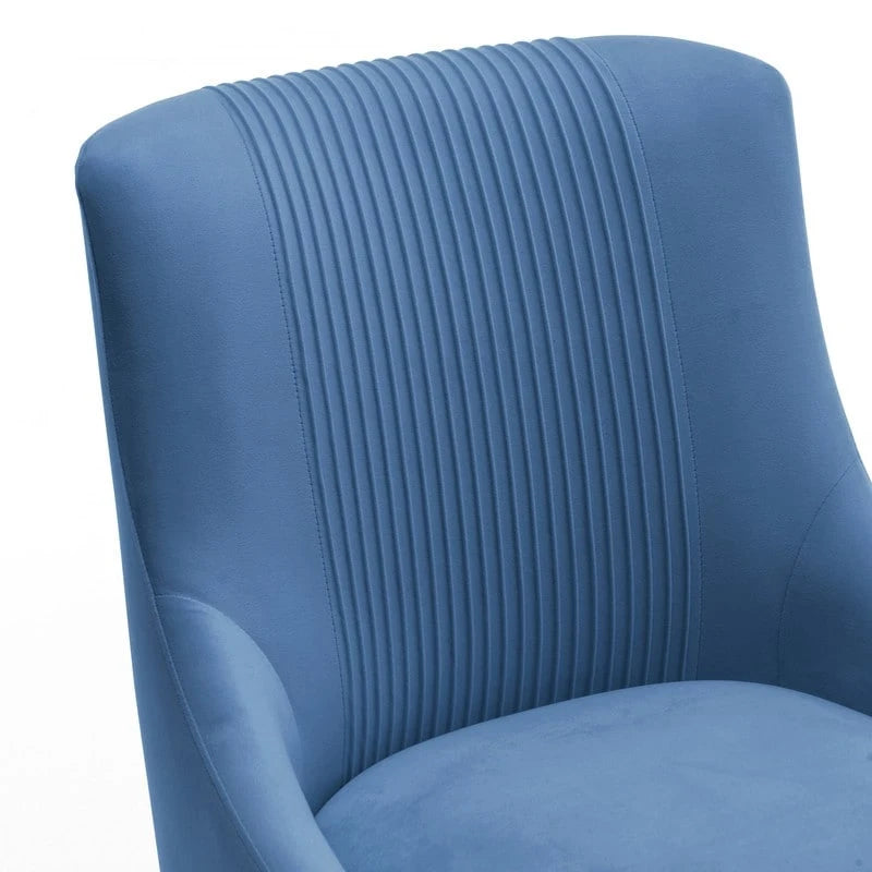 SEYNAR Modern Glam Boucle Pleated Velvet Dining Chair or Vanity Chair Set of 4 with Rear Handle 24