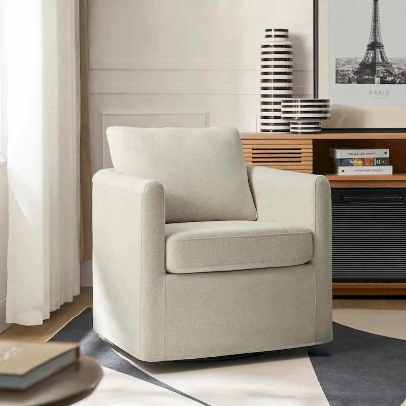 Erkenbald Modern 360-Degree Swivel Chair with Removable Slipcover by HULALA HOME 36