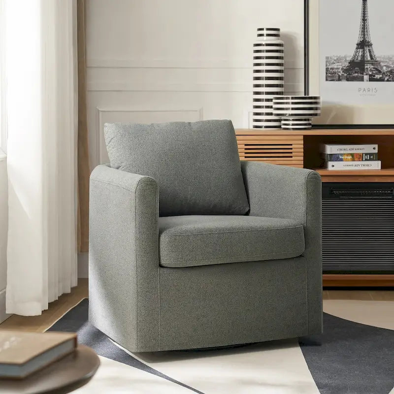 Erkenbald Modern 360-Degree Swivel Chair with Removable Slipcover by HULALA HOME 38