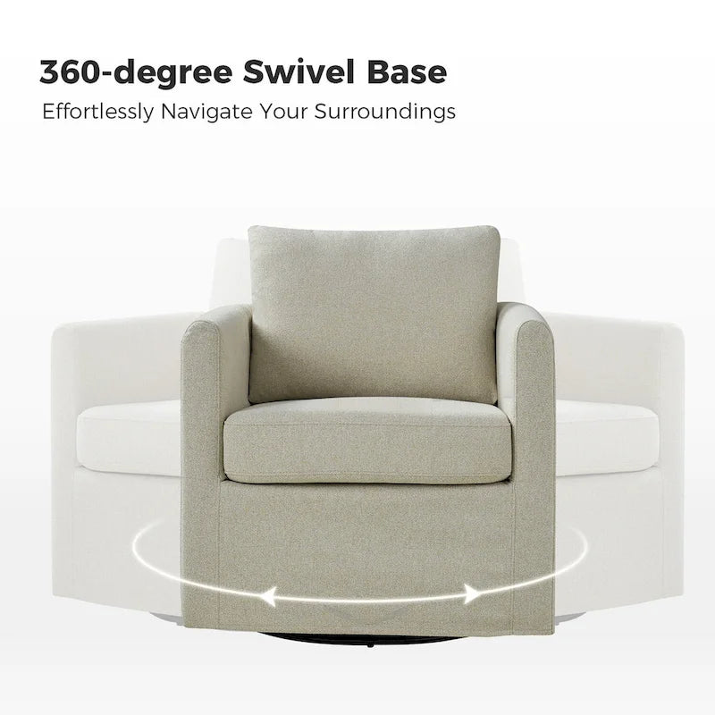 Erkenbald Modern 360-Degree Swivel Chair with Removable Slipcover by HULALA HOME 7