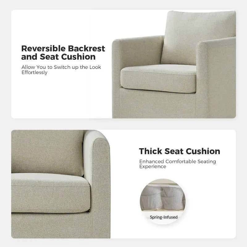 Erkenbald Modern 360-Degree Swivel Chair with Removable Slipcover by HULALA HOME 10