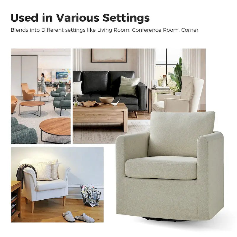 Erkenbald Modern 360-Degree Swivel Chair with Removable Slipcover by HULALA HOME 11