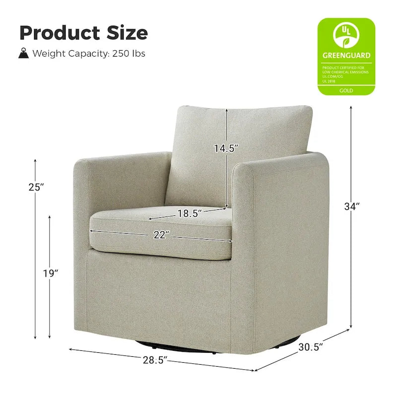 Erkenbald Modern 360-Degree Swivel Chair with Removable Slipcover by HULALA HOME 12