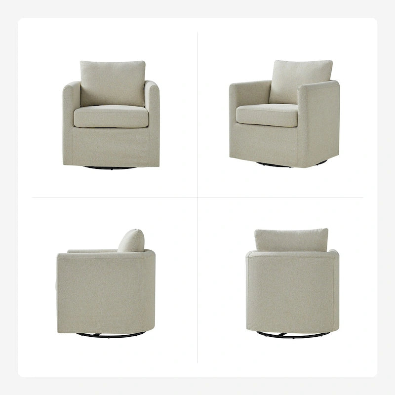 Erkenbald Modern 360-Degree Swivel Chair with Removable Slipcover by HULALA HOME 13