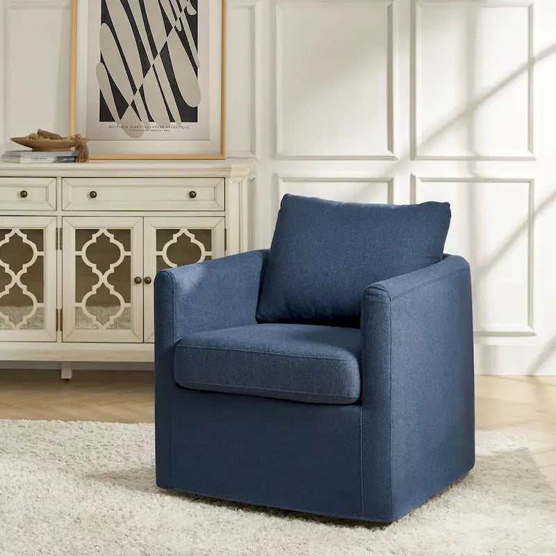 Erkenbald Modern 360-Degree Swivel Chair with Removable Slipcover by HULALA HOME 17