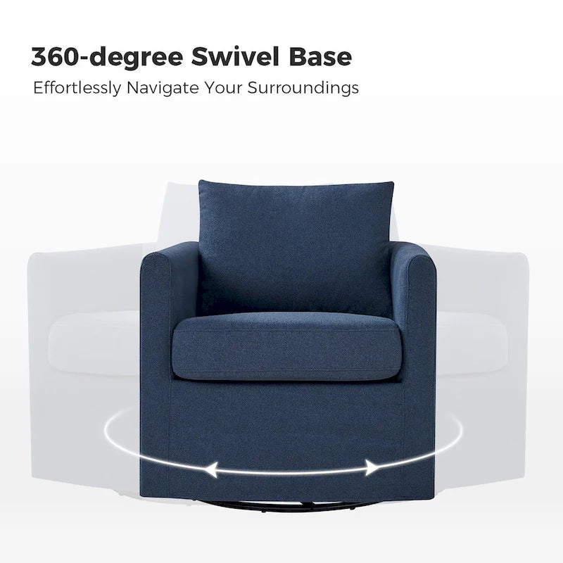 Erkenbald Modern 360-Degree Swivel Chair with Removable Slipcover by HULALA HOME 18