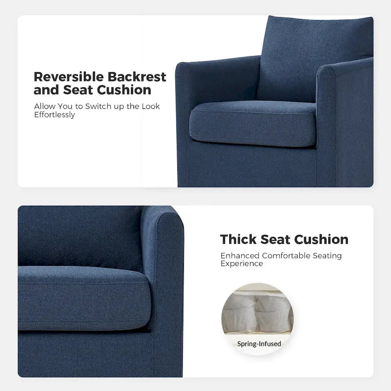 Erkenbald Modern 360-Degree Swivel Chair with Removable Slipcover by HULALA HOME 21