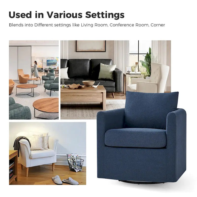 Erkenbald Modern 360-Degree Swivel Chair with Removable Slipcover by HULALA HOME 22