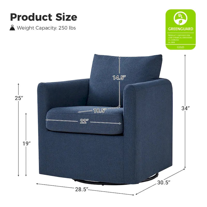 Erkenbald Modern 360-Degree Swivel Chair with Removable Slipcover by HULALA HOME 23