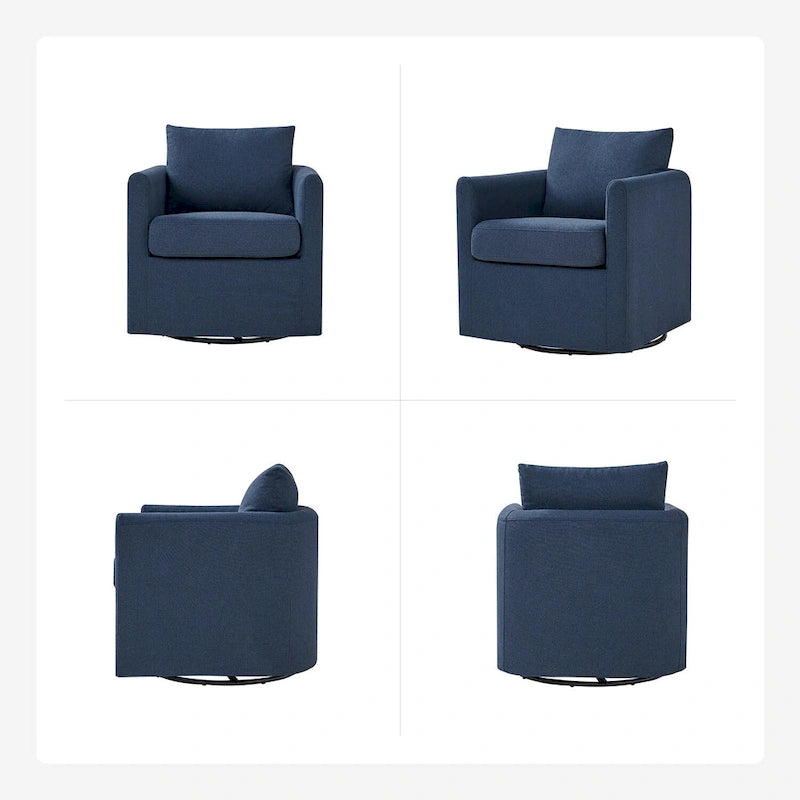 Erkenbald Modern 360-Degree Swivel Chair with Removable Slipcover by HULALA HOME 24