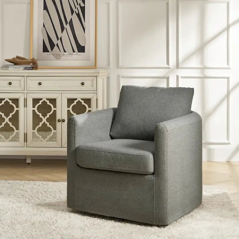 Erkenbald Modern 360-Degree Swivel Chair with Removable Slipcover by HULALA HOME 27