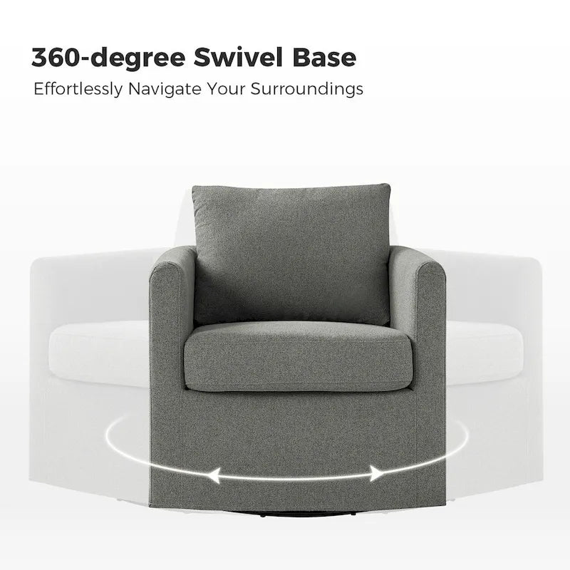 Erkenbald Modern 360-Degree Swivel Chair with Removable Slipcover by HULALA HOME 28