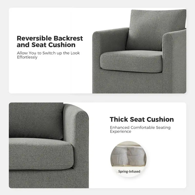 Erkenbald Modern 360-Degree Swivel Chair with Removable Slipcover by HULALA HOME 31