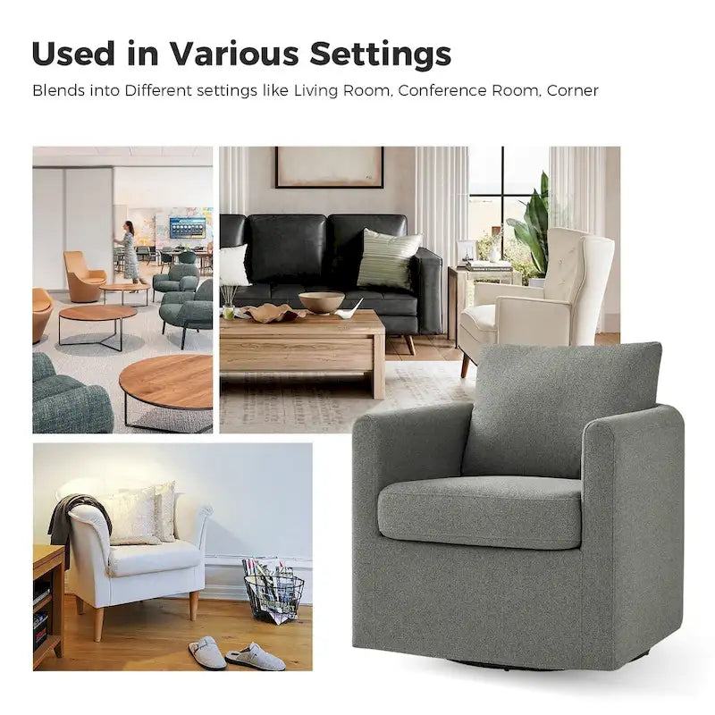 Erkenbald Modern 360-Degree Swivel Chair with Removable Slipcover by HULALA HOME 32