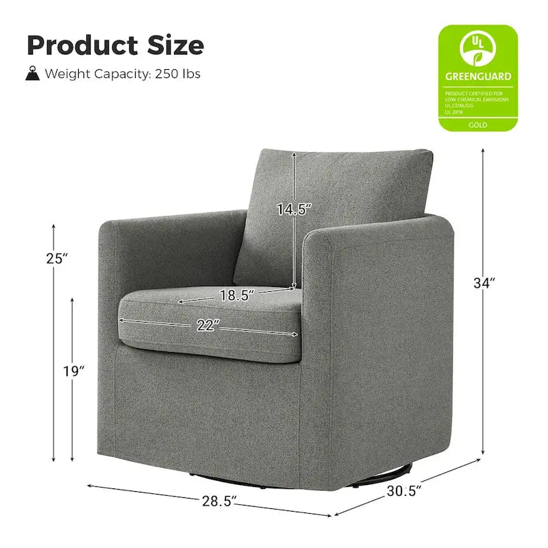 Erkenbald Modern 360-Degree Swivel Chair with Removable Slipcover by HULALA HOME 33