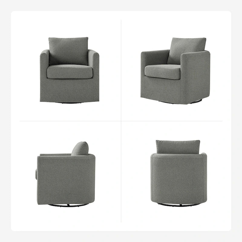 Erkenbald Modern 360-Degree Swivel Chair with Removable Slipcover by HULALA HOME 34
