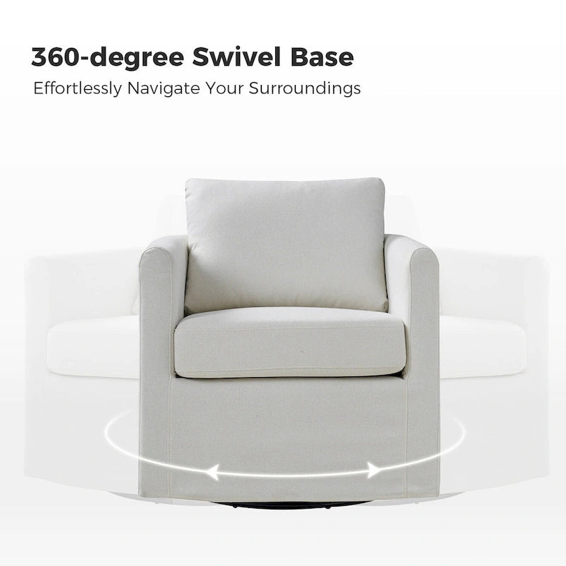 Erkenbald Modern 360-Degree Swivel Chair with Removable Slipcover by HULALA HOME 35