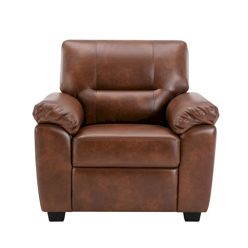 Morden Fort Faux Leather Upholstered Accent Chairs for Living Room 5