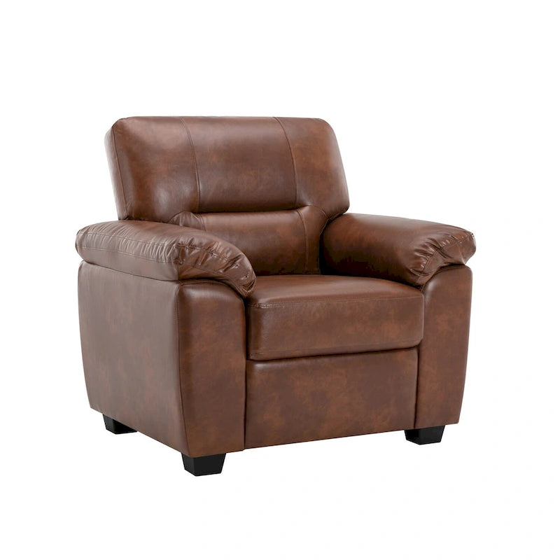 Morden Fort Faux Leather Upholstered Accent Chairs for Living Room 6