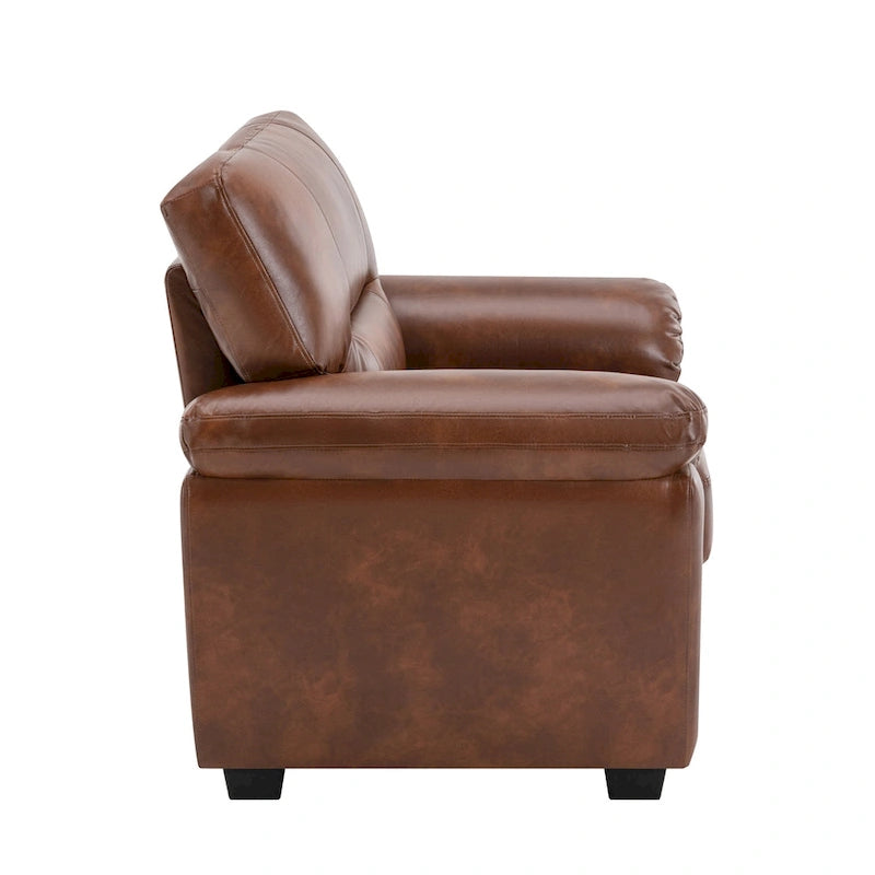 Morden Fort Faux Leather Upholstered Accent Chairs for Living Room 7
