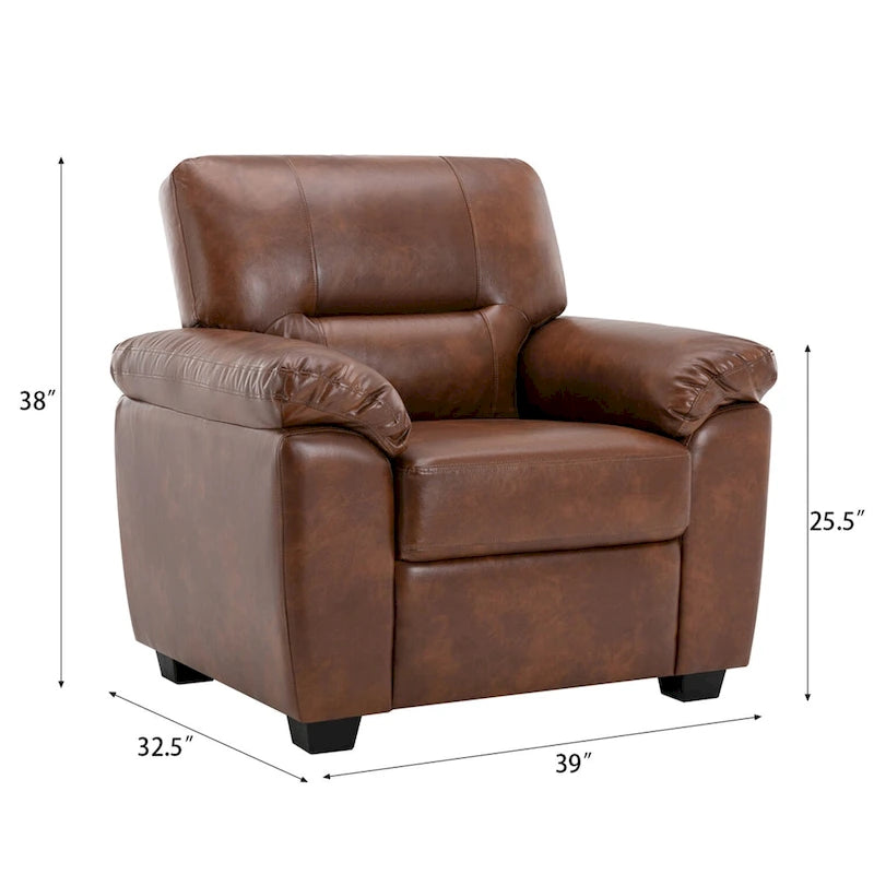 Morden Fort Faux Leather Upholstered Accent Chairs for Living Room 18