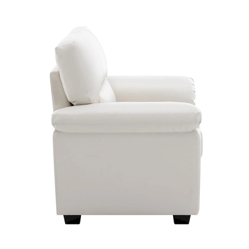 Morden Fort Faux Leather Upholstered Accent Chairs for Living Room 22